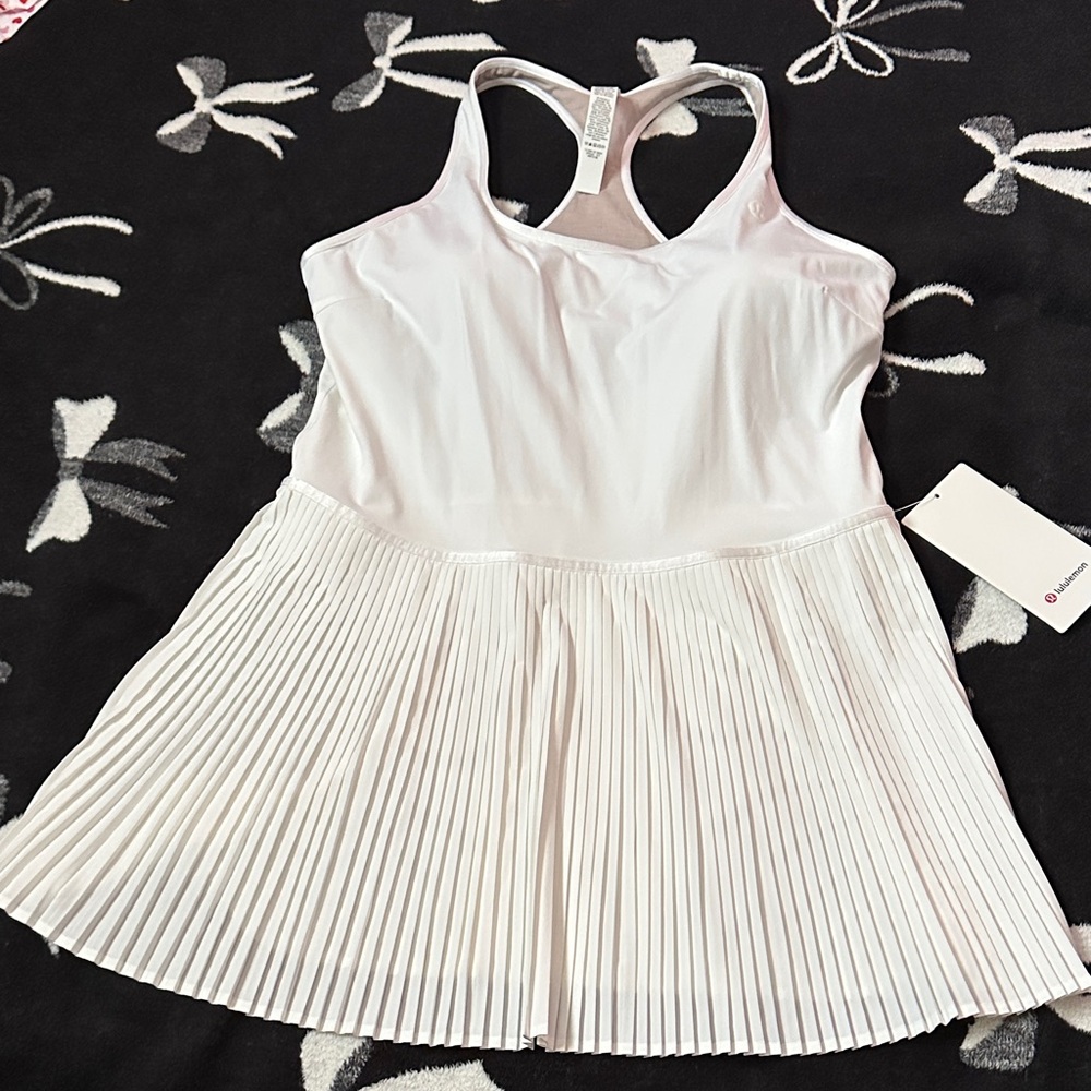 White Pleated Tennis Dress